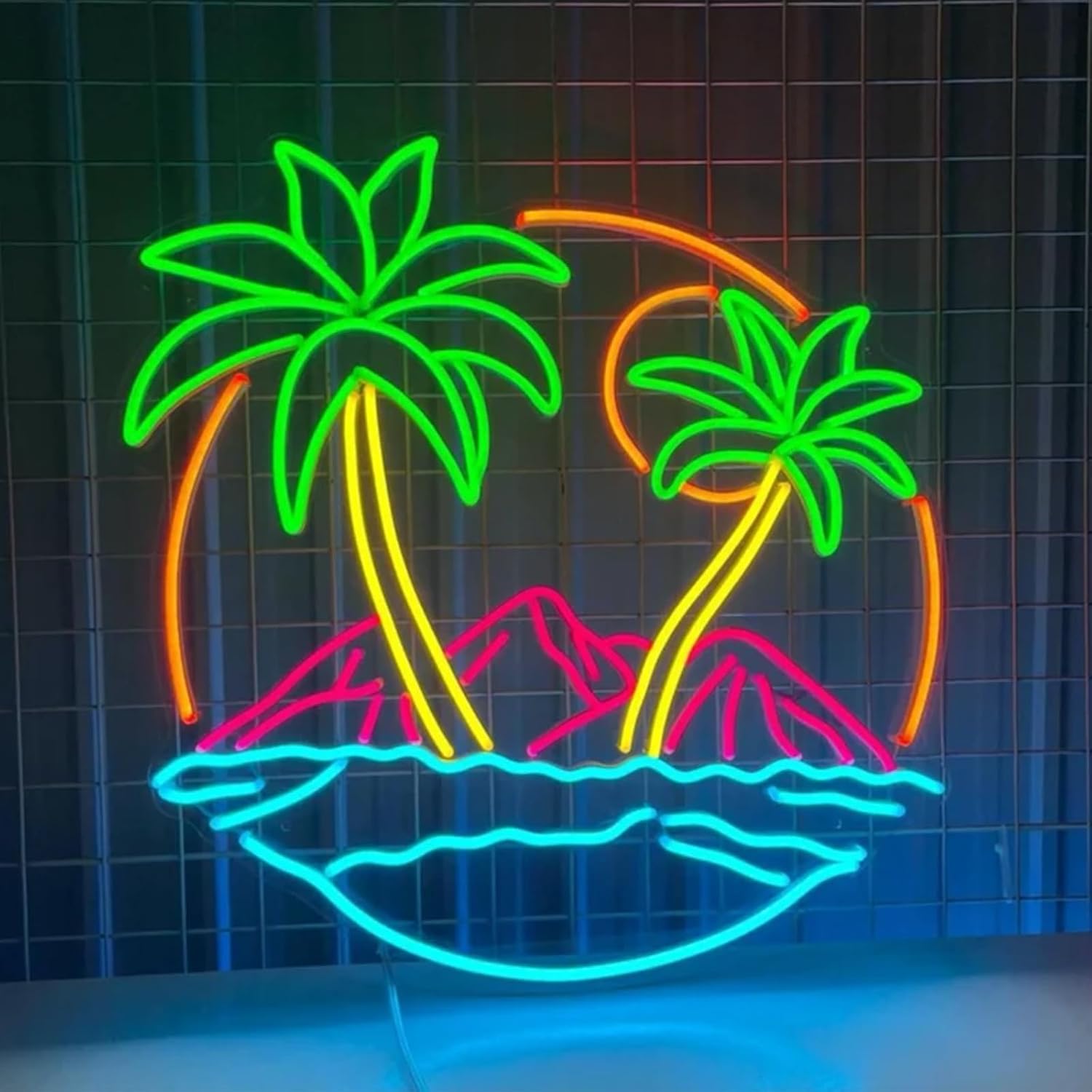 Wall Decor Lighting Tree - Tropical Palm Tree LED Neon Sign