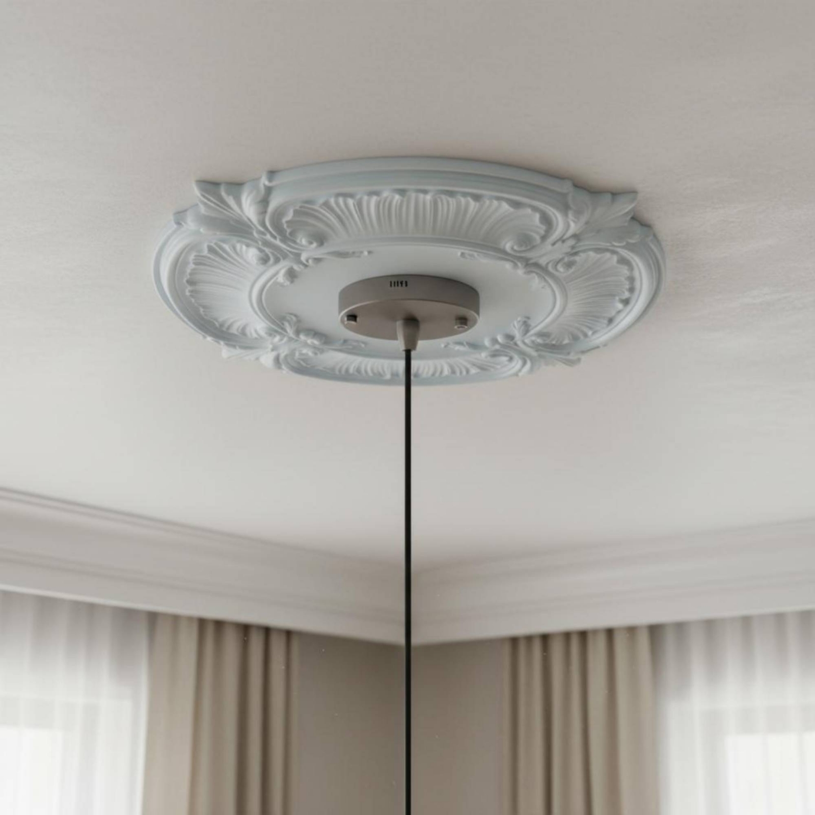Lightings Decoration - Round PU Ceiling Medallion Scroll Decorative
