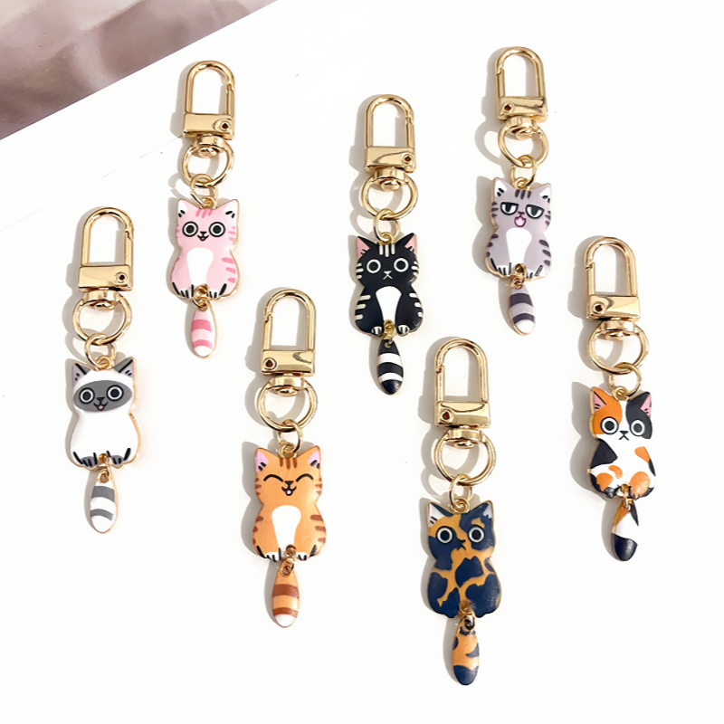 Pendant Light Shade - Originality Metal Cat Color Printing Keychain
