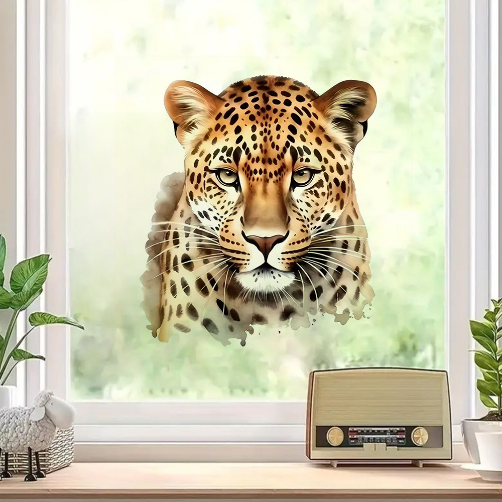 Lighting Mcqueen Bedroom Decor - Realistic Leopard Head Watercolor Stickers Decoration