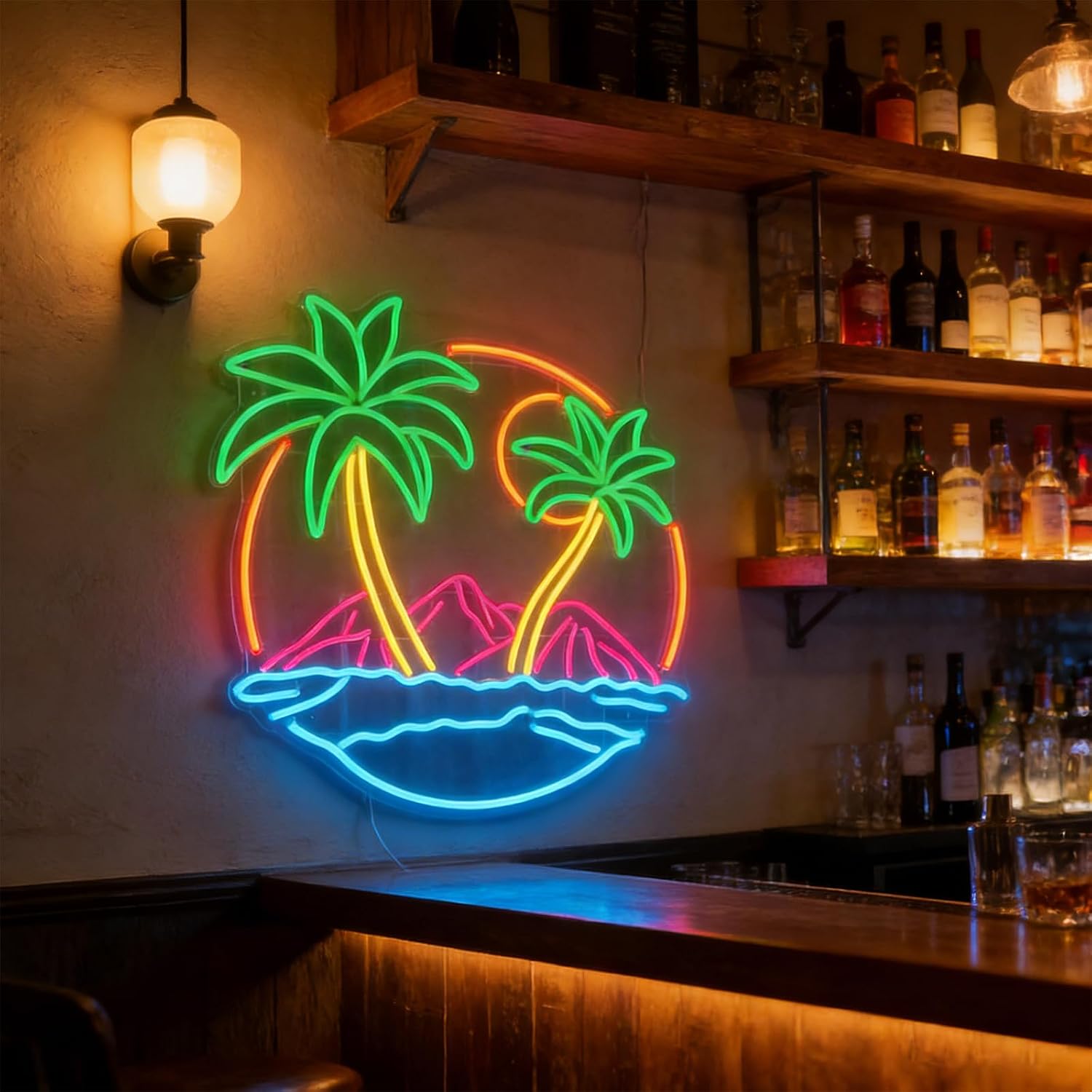 Tropical  Palm Tree LED Neon S - Wall Decor Lighting Tree 리뷰 및 가격