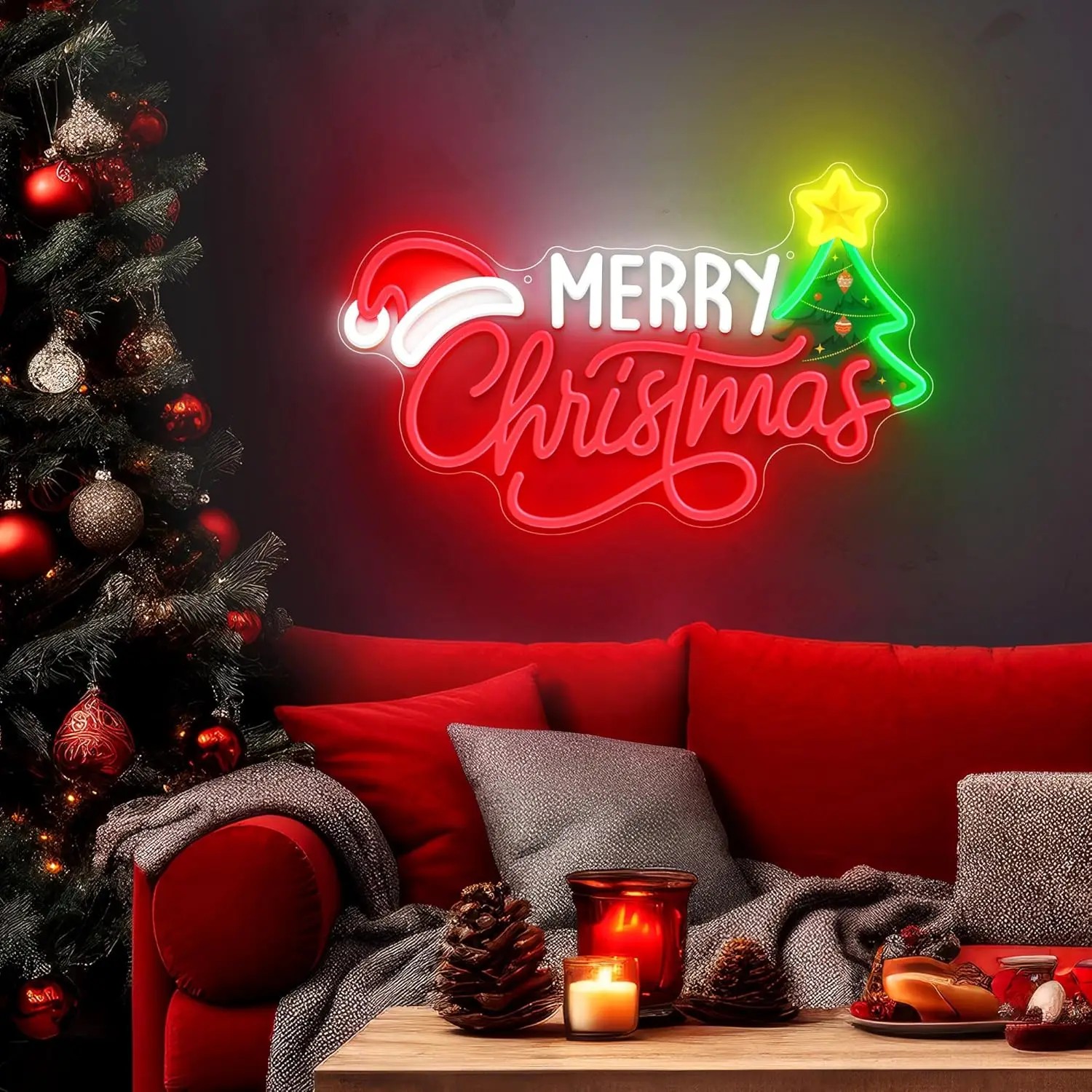 Xmas Tree Neon LED Wall Sign M - Wall Decor Lighting Tree 리뷰 및 가격