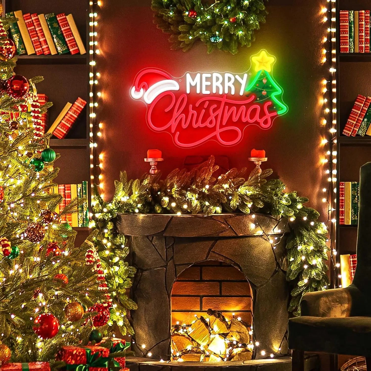 Xmas Tree Neon LED Wall Sign M - Wall Decor Lighting Tree 리뷰 및 가격