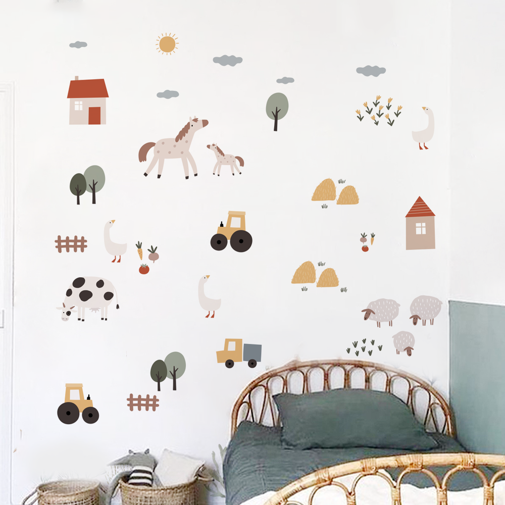 Boho Cartoon Cute Cows Farm An - Lighting Mcqueen Bedroom Decor 리뷰 및 가격