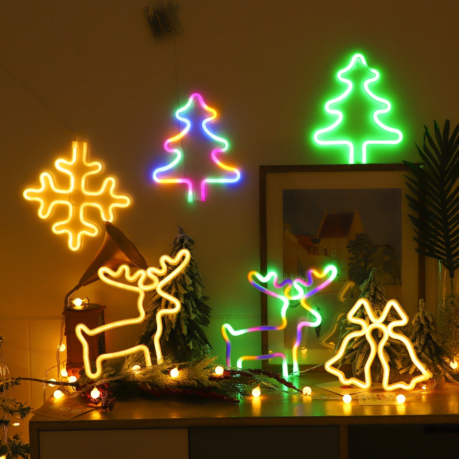 LED Christmas Socks Neon Sign  - Wall Decor Lighting Tree 리뷰 및 가격