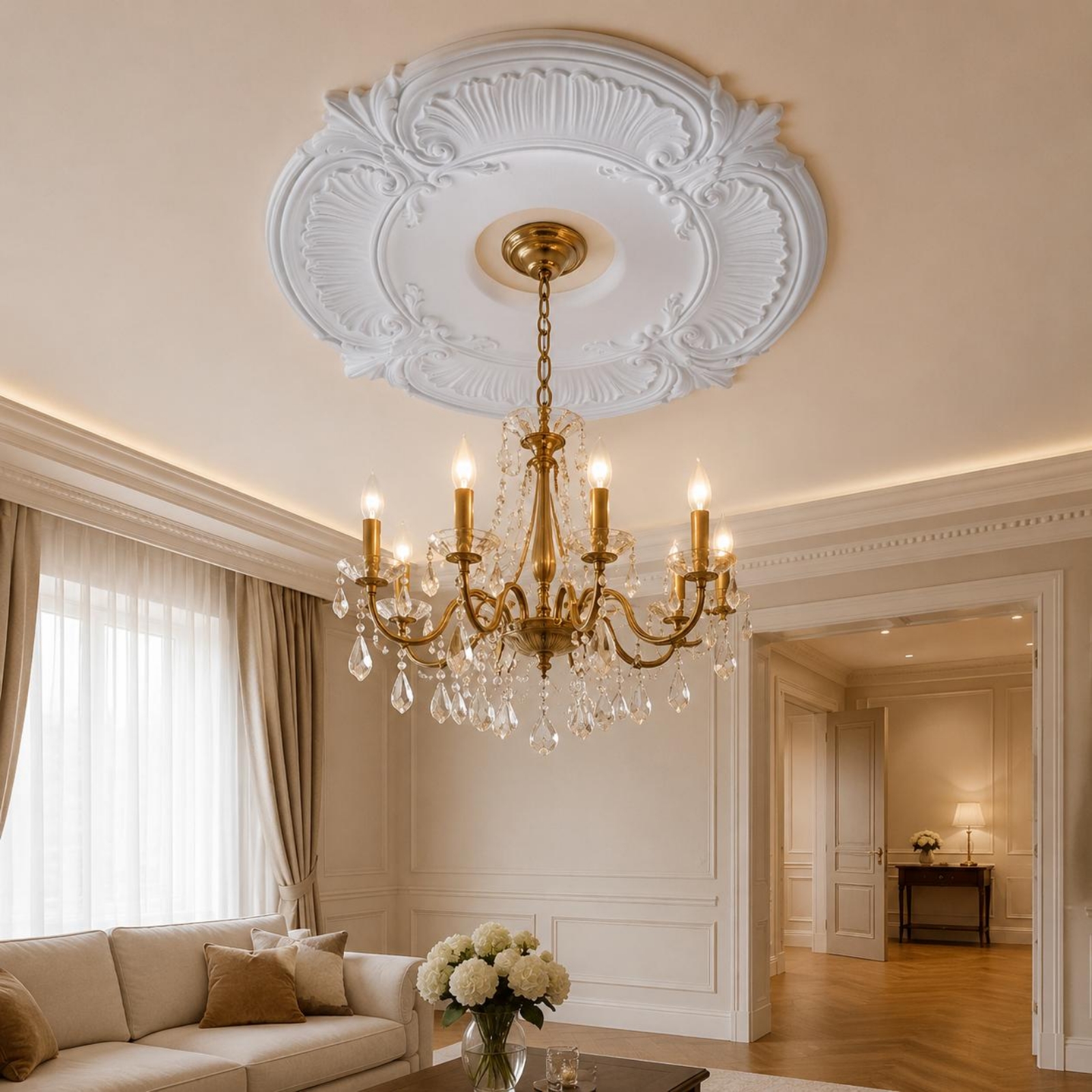 Round PU Ceiling Medallion Orn - Lightings Decoration 리뷰 및 가격